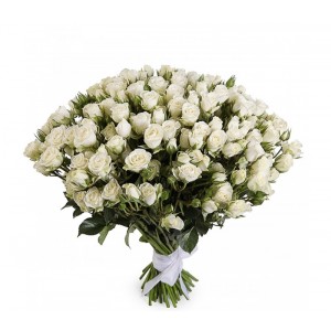 29 Белых кустовых роз